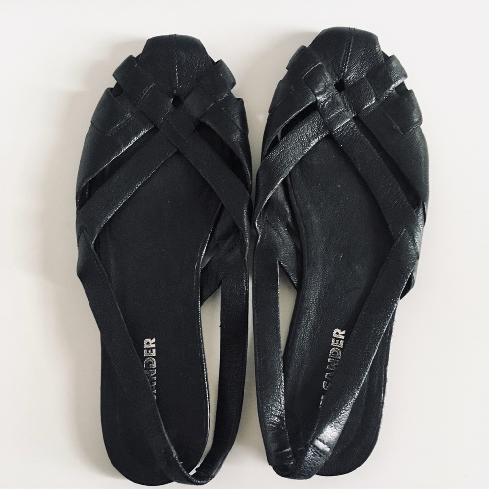 JIL SANDER slingback crisscross sandals